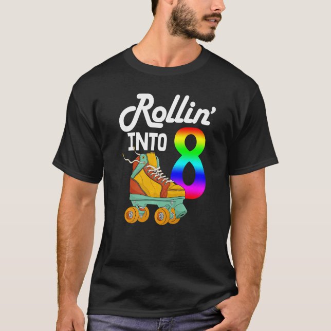 Camiseta Rollin En 8 Mujeres Patinando Zapatos Birthda (Anverso)