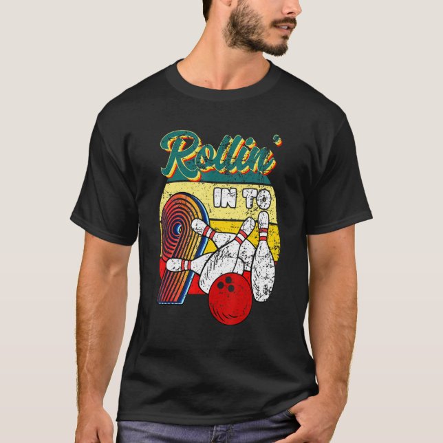 Camiseta Rollin en 9 Bowling Birthday Party Noveno Cumpleañ (Anverso)