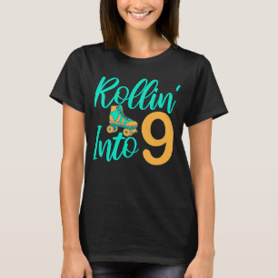 Camiseta Rollin' En 9 Roller Derby Fiesta de Patinaje Cumpl