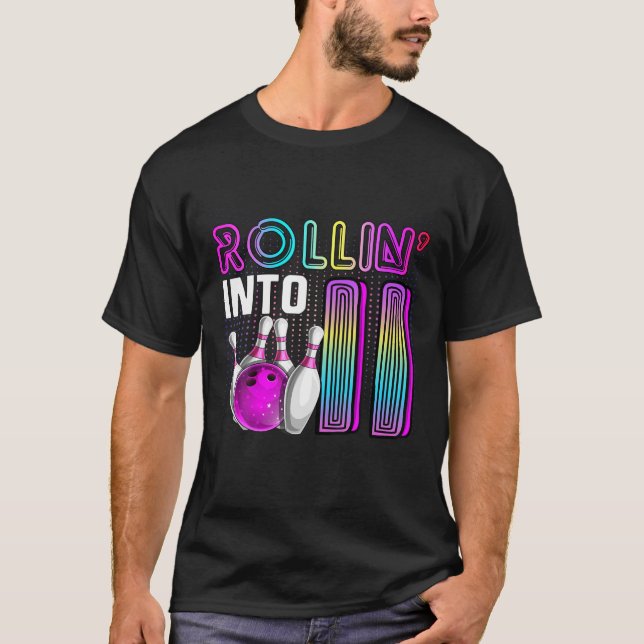Camiseta Rollin En La Fiesta De Cumpleaños 11 De Bowling (Anverso)