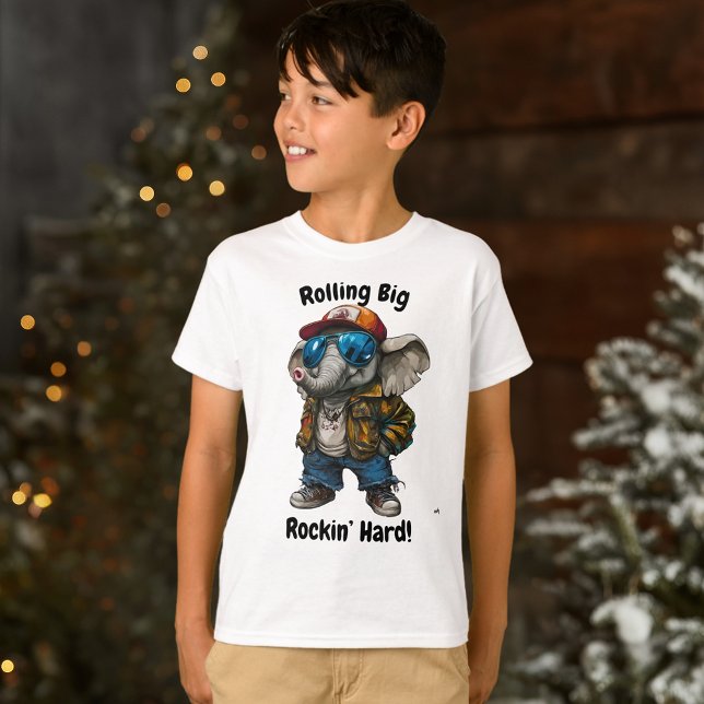 Camiseta Rolling Big, Rockin’ Hard - Diseño de Elefantes Gu (Subido por el creador)