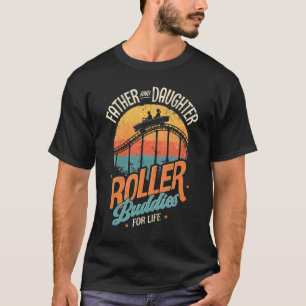 Camiseta Rolling Coaster Father Dad Daughter Retro Vintage 
