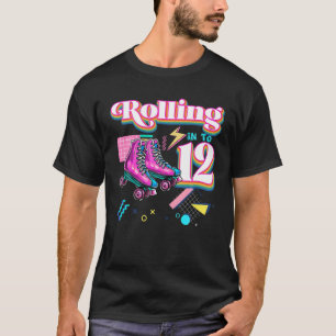 Camiseta Rolling En 12 Roller Skate 12Th Birthday Chica Gi