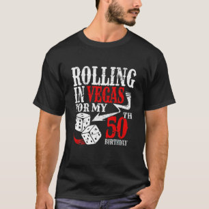 Camiseta Rolling en Las Vegas Birthday Party 50th Bday T Sh
