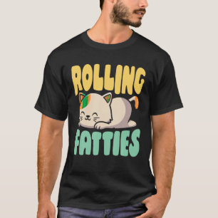 Camiseta Rolling Fatties Cat Funny Kitty Kitten Lovers Retr