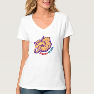 Camiseta Rolling Fatties Cat Gracioso Corte Cat Lover Kitte
