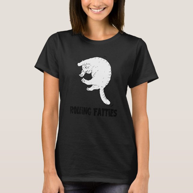 Camiseta Rolling Fatties Cat Outfit Cat Cat Dad Mom (Anverso)