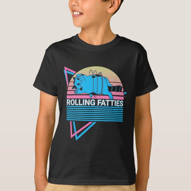Camiseta Rolling Fatties Funny Cat Retro (Anverso)