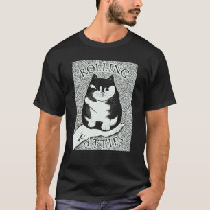 Camiseta Rolling Fatties Gato Monocromo Gatito