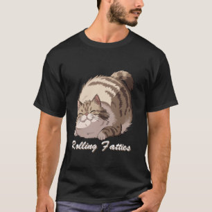 Camiseta Rolling Fatty Cat Meme Lazy Furry Kitty Humor Funn