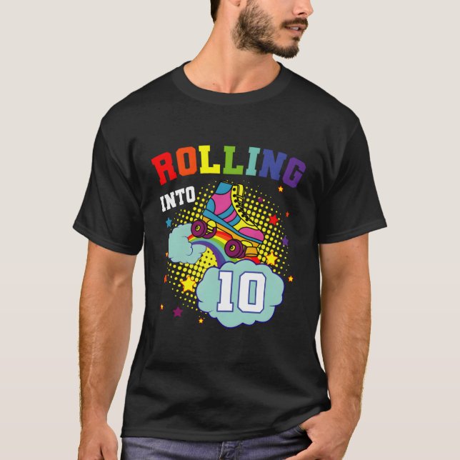 Camiseta Rolling In 10 Roller Skates Skating Bdaypy (Anverso)