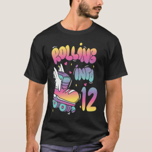 Camiseta Rolling In 12 Roller Skating Birthday