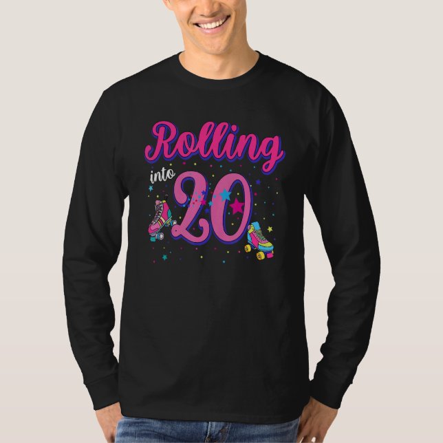 Camiseta Rolling In 20 Birthday Chica Boy Roller Skate Bd (Anverso)