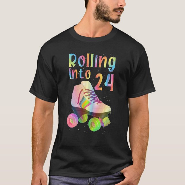 Camiseta Rolling In 24 Guay 24th Birthday Roller Skating (Anverso)