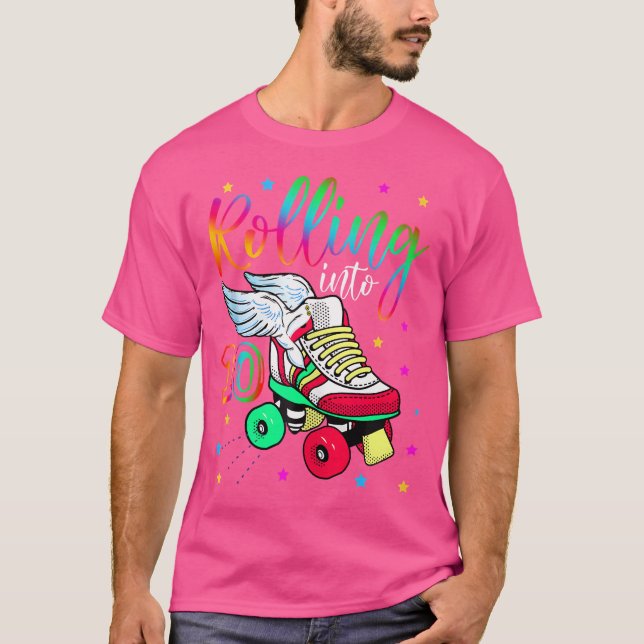 Camiseta Rolling Into 10 Cool 10Th Birthday Roller Skating  (Anverso)
