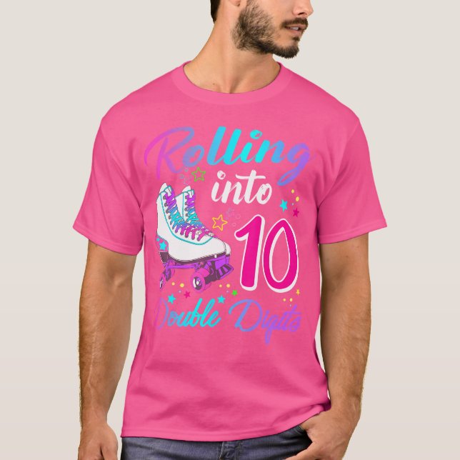 Camiseta Rolling Into 10 Double Digits Roller Skates 10Th B (Anverso)