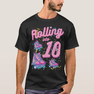 Camiseta Rolling Into 10th Birthday Roller Skate 10 Years O