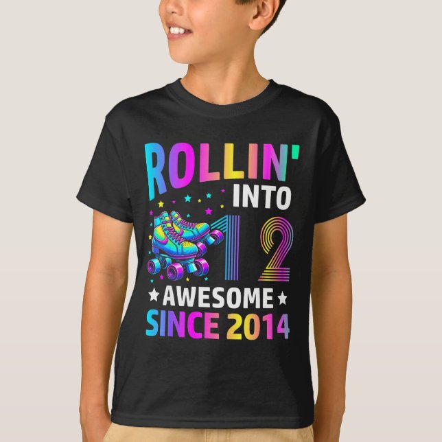 Camiseta Rolling Into 12 Years Old Skates 12th Birthday Gir (Anverso)