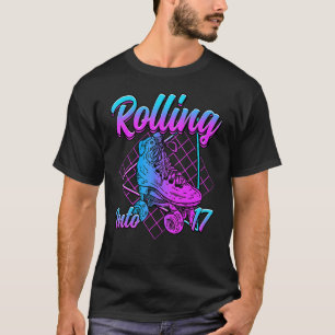 Camiseta Rolling Into 17 Roller Skate Birthday