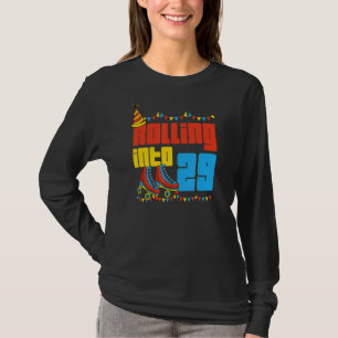 Camiseta Rolling Into 29 Roller Skate 29th Birthday Party S