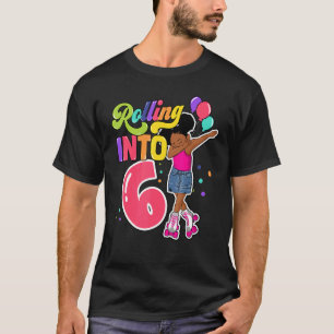 Camiseta Rolling Into 6 Years Dabbing Roller Skate 6