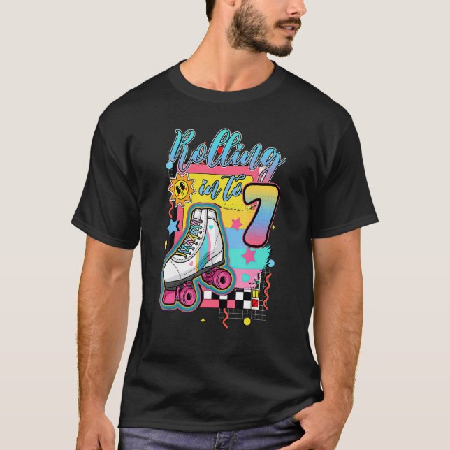 Camiseta Rolling Into 7 years Lets Roll I'm Turning 7 Rolle (Anverso)