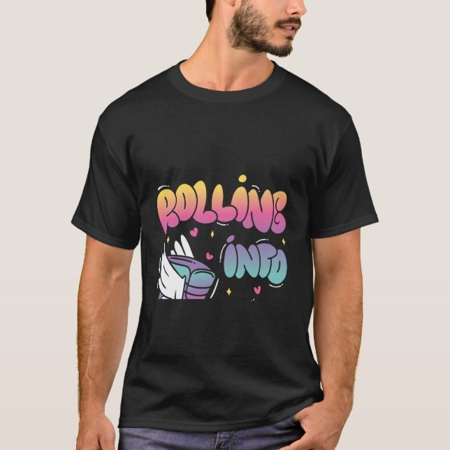 Camiseta Rolling Into 8 Backprint Roller Skler Birthday (Anverso)