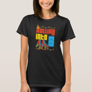 Camiseta Rolling Into 8 Roller Skate 8ᵉʳ Party Sup