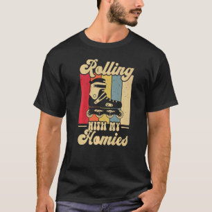 Camiseta Rolling with My Homies Retro 70's Roller Skatin
