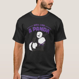 Camiseta Rollo Como Un Panda Jiu Jitsu Cinturón Púrpura Pan