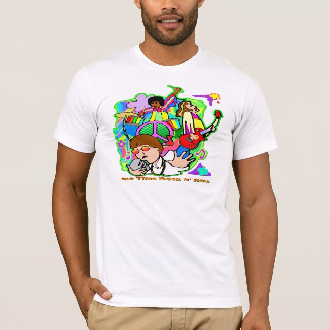 Camiseta Rollo de antaño de N de la roca (Anverso)