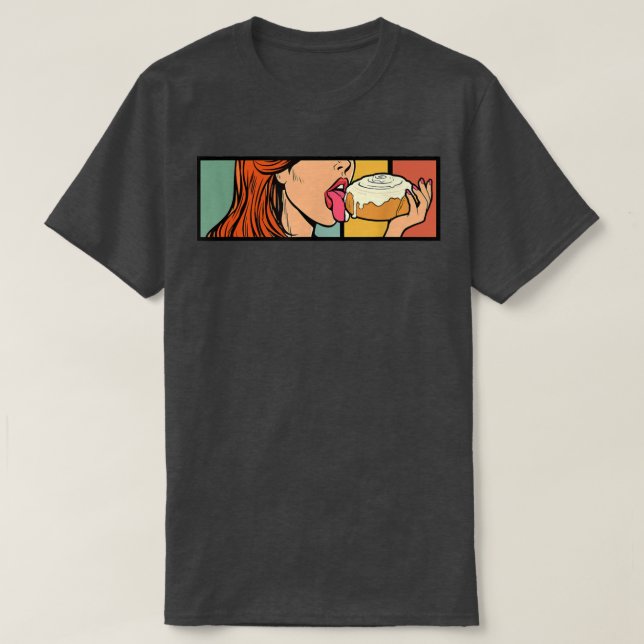Camiseta Rollo de canela Miel Bun Retro Panadera de pan de  (Diseño del anverso)