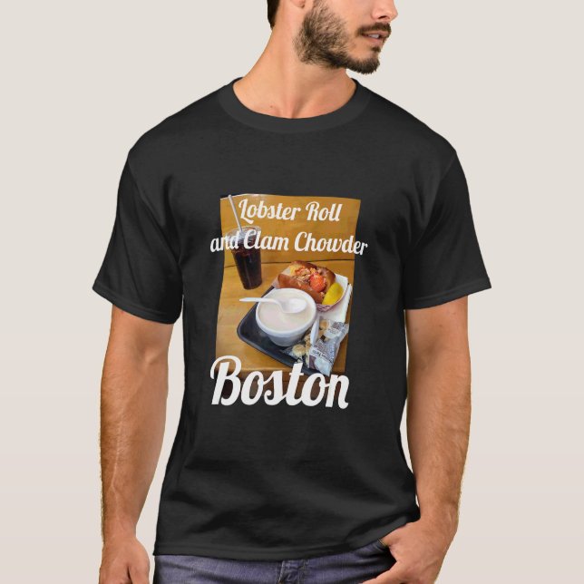 Camiseta Rollo De Langosta Y Clam Chowder Boston Street Des (Anverso)