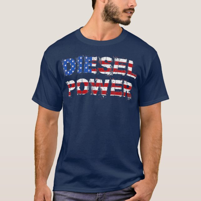 Camiseta Rollo de los camiones Turbo Diesels Bandera USA de (Anverso)