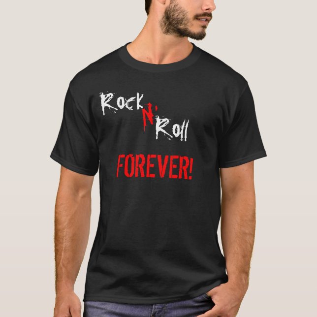 Camiseta ¡Rollo de N de la roca para siempre! (Anverso)