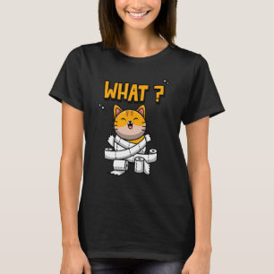 Camiseta Rollo de Papel Higiénico Gato Qué