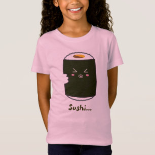 Camiseta Rollo de sushi de Kawaii con Bitemark