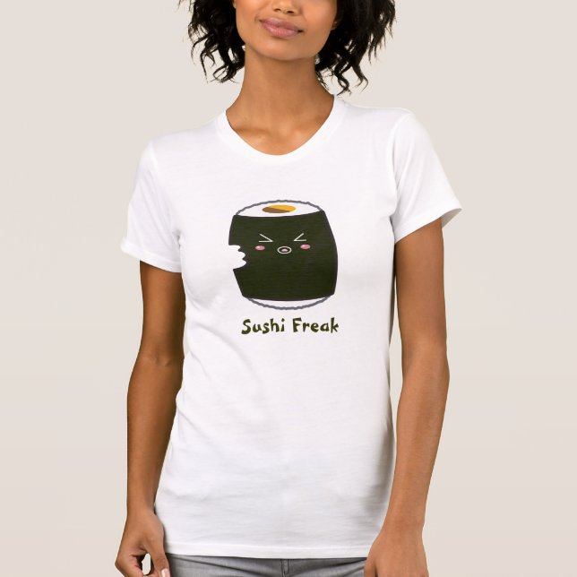 Camiseta Rollo de sushi de Kawaii "monstruo del sushi " (Anverso)