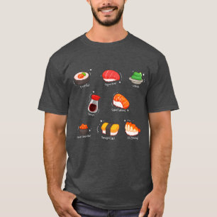 Camiseta Rollo de Sushi Kawaii Wasabi Maguro Comida Japones