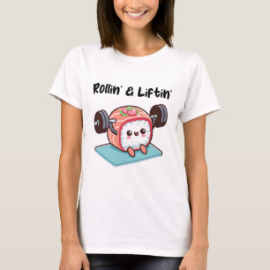 Camiseta Rollo de Sushi Levantando Pesas