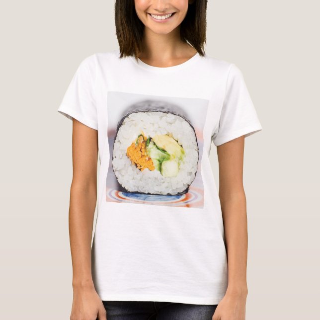 Camiseta Rollo de sushi Pescado y arroz (Anverso)