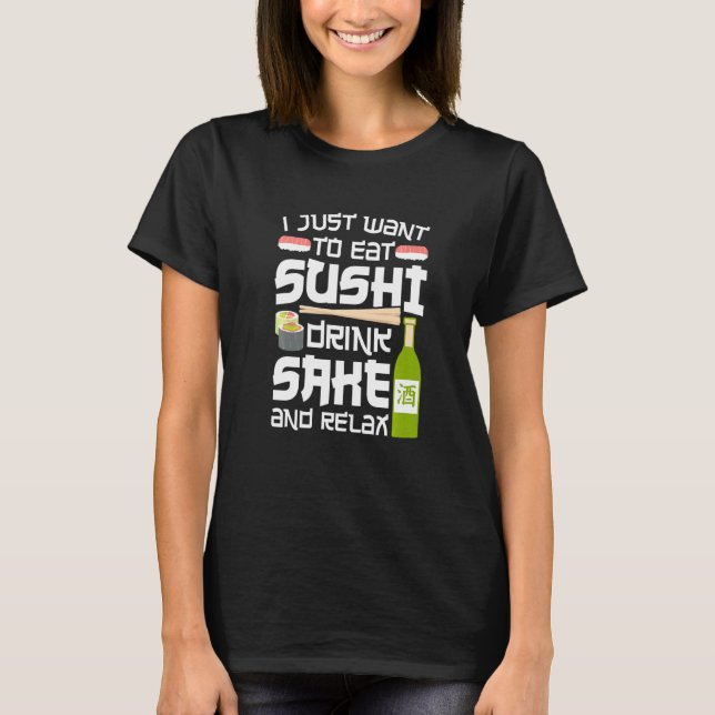 Camiseta Rollo de Sushi que quiero comer Premiu de Comida J (Anverso)