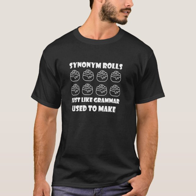 Camiseta Rollos de sinónimo como la gramática utilizada par (Anverso)