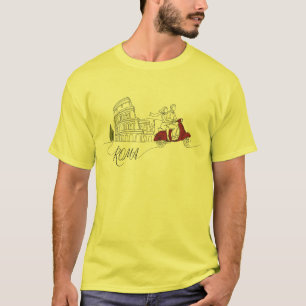 Camiseta Roma Coliseo Pareja Vespa Gráfico