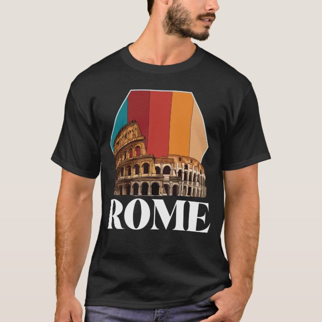 Camiseta Roma Colosseum Retro Italia Antigua Toscana (Anverso)