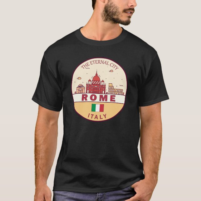 Camiseta Roma Italia City Skyline Emblem (Anverso)