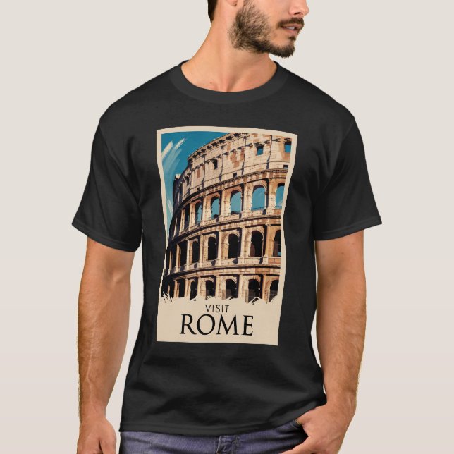 Camiseta Roma Italia Colosseo Ilustracion arte de viajes (Anverso)