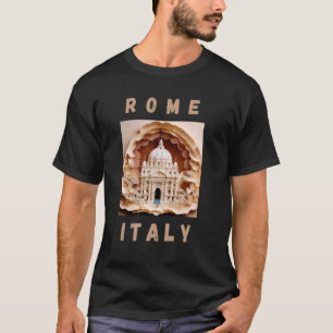 Camiseta Roma Italia Papel arte Vaticano Viaje Wear Mujeres