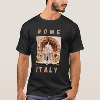 Camiseta Roma Italia Papel arte Vaticano Viaje Wear Mujeres