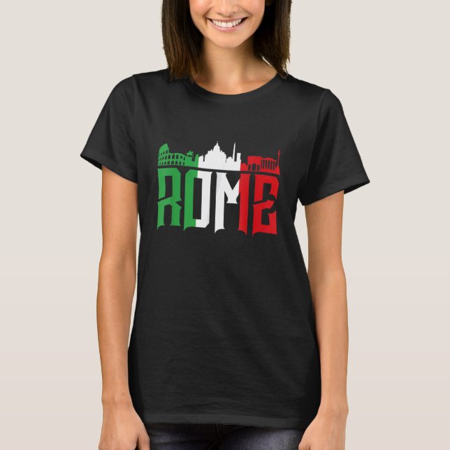 Camiseta Roma Skyline Italia Para Todos Los Italianos (Anverso)